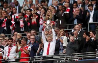 Arsenal's FA Cup final win over Chelsea in 2017 saw Arsene Wenger lift the trophy for a record seventh time.