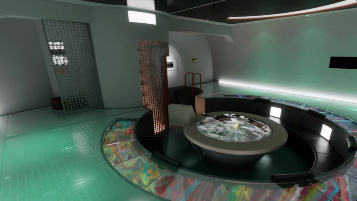 Panorama view of the bridge of a concept starship Enterprise that never made it to screens