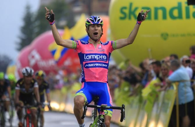 Diego Ulissi (Lampre-Merida) won stage 1 at the Tour of Poland from a 15-rider lead group