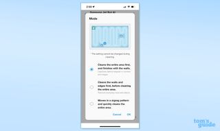 Samsung JetBot AI+ app mode settings