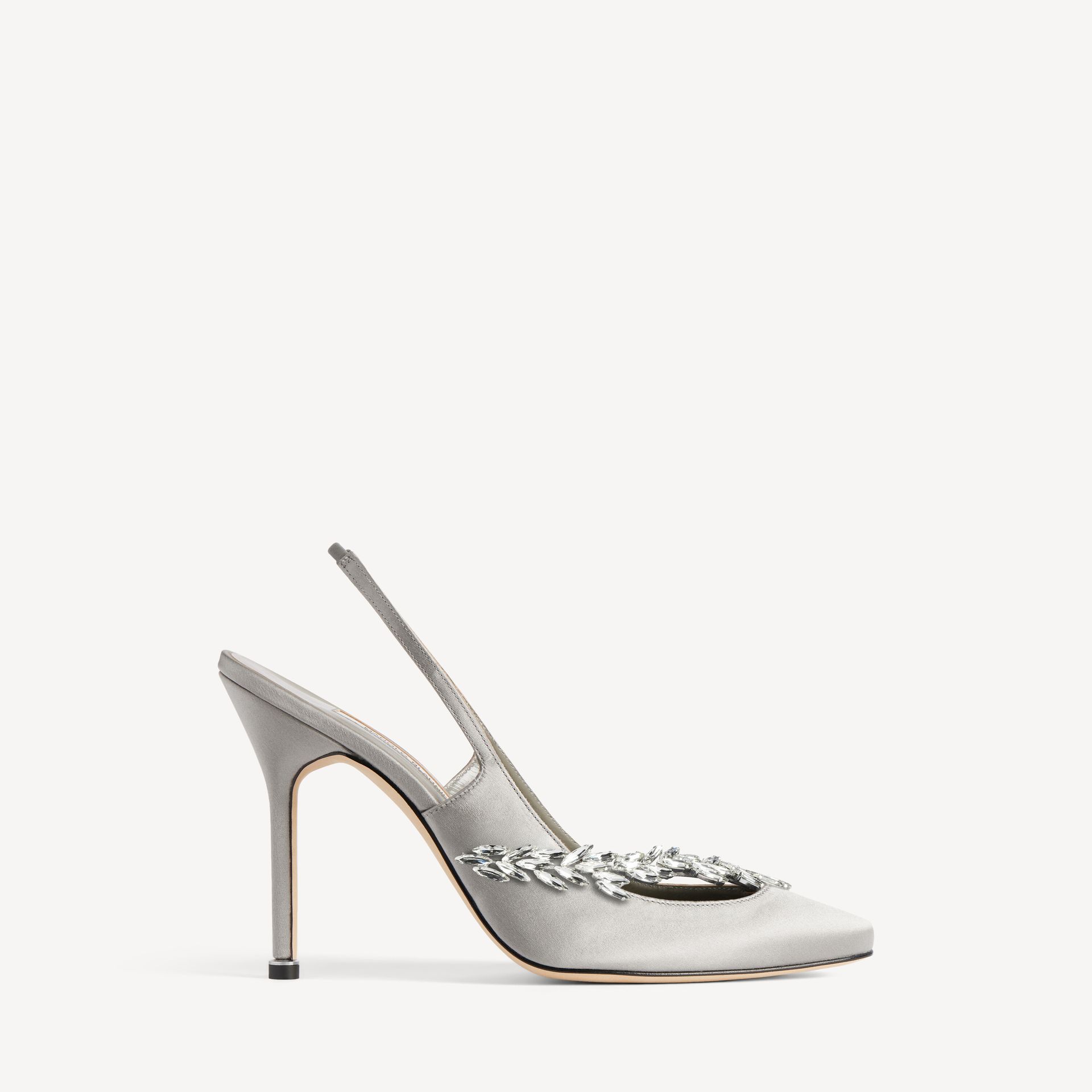 Women's Balenciaga | Manolo Blahnik Slingback in Grey Plume