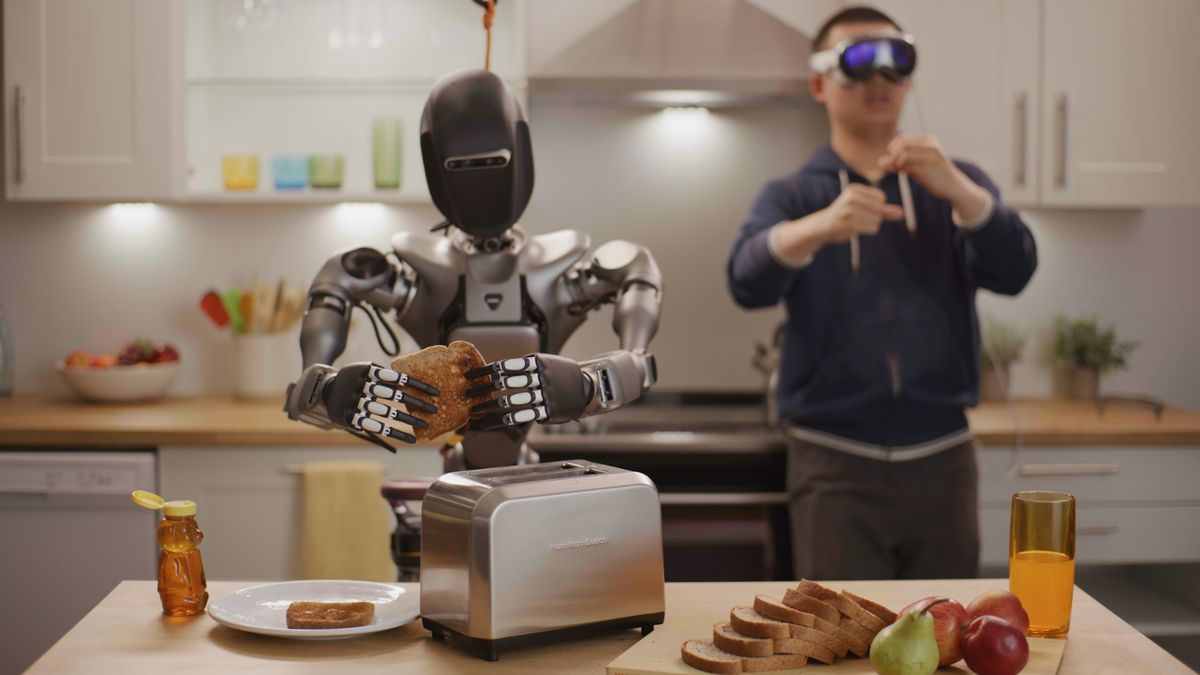 NVIDIA humanoid robot making toast