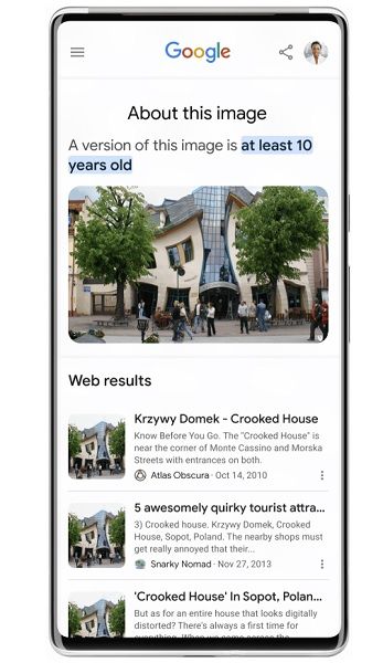 Google's "About this image" will display a picture's history on the platform.