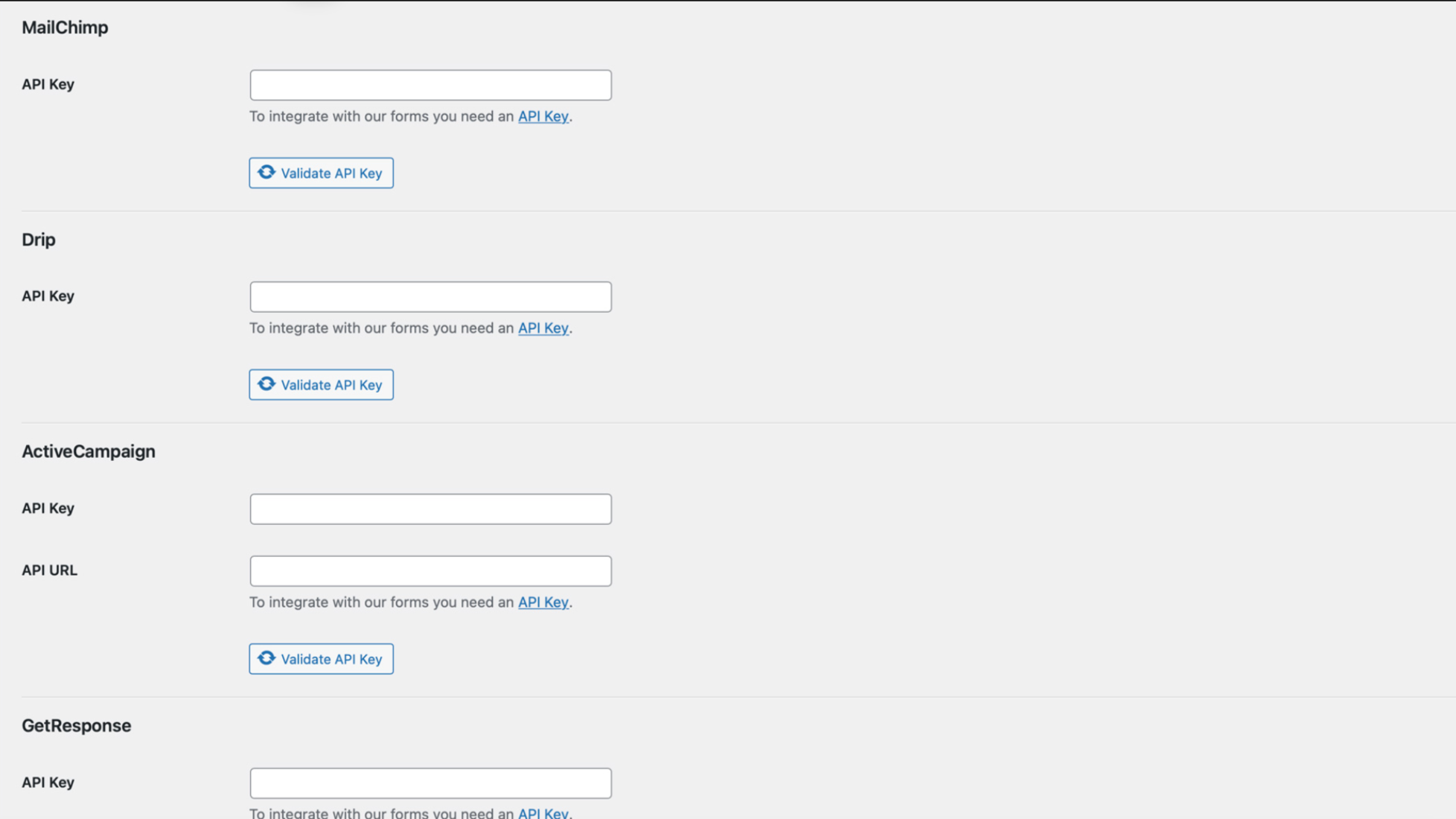 screenshot of elementor mailchimp plugin