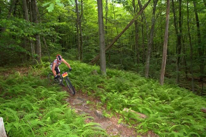 Local Madison Matthews rolls Croyle Run Trail before withdrawling from the event