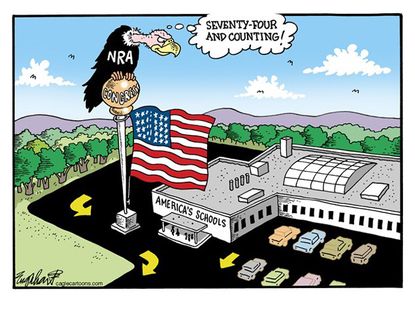 Editorial cartoon school shootings