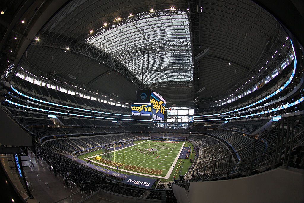 ARLINGTON, TX - JANUARY 02: AT&amp;amp;T Field prior to the NCAA Bowl Game Series Goodyear Cotton Bowl matchup between the Western Michigan Broncos and the Wisconsin Badgers on January 2, 2016 at AT&amp;amp;T Stadium in Arlington, Texas. (Photo by William Purnell/Icon Sportswire via Getty Images)
