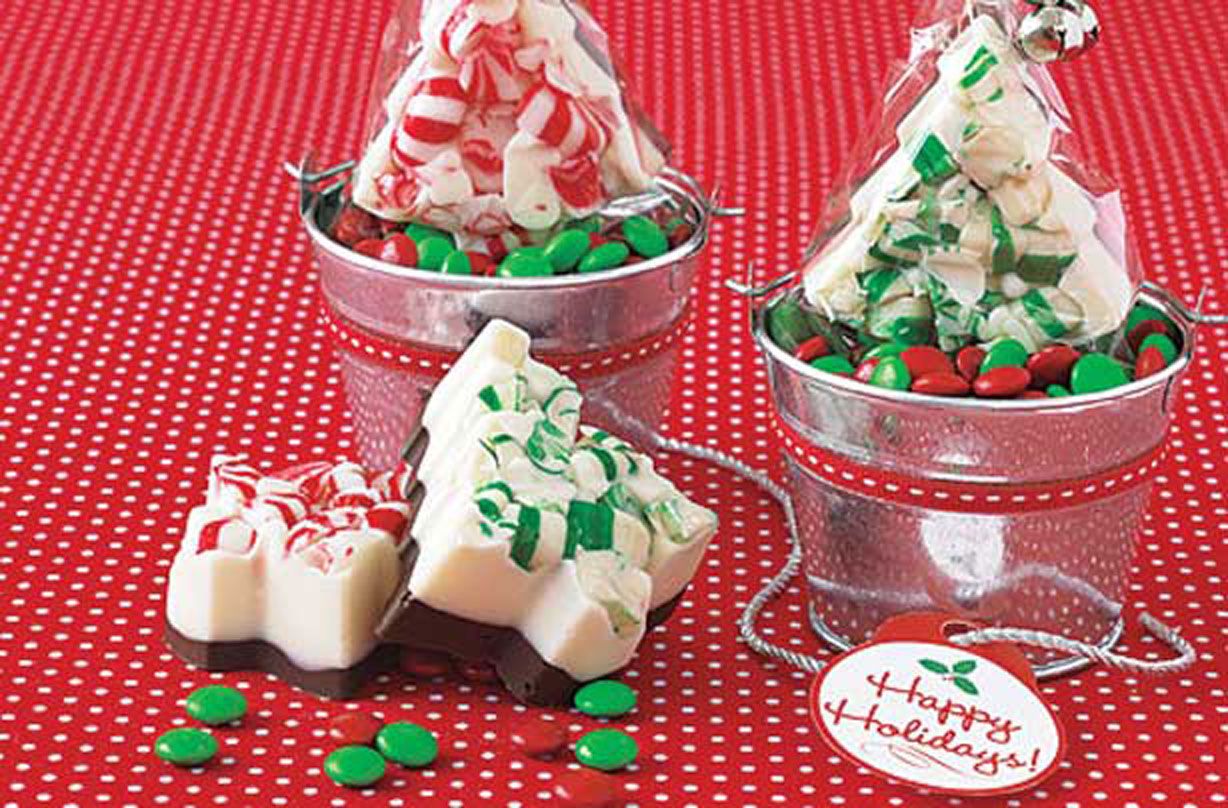 Peppermint bark Christmas trees