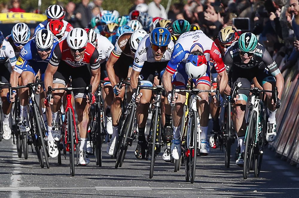 Arnaud Demare got the early jump, but Sam Bennett won stage 6 at Paris-Nice