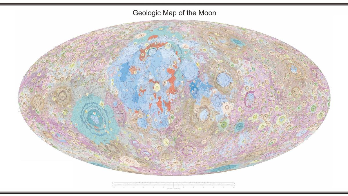 Nová čínská mapa Měsíce zachycuje měsíční geologické útvary v úžasných detailech