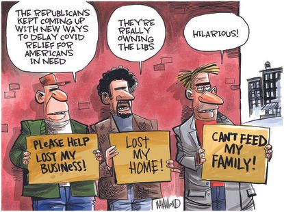 Editorial Cartoon U.S. covid stimulus gop liberals