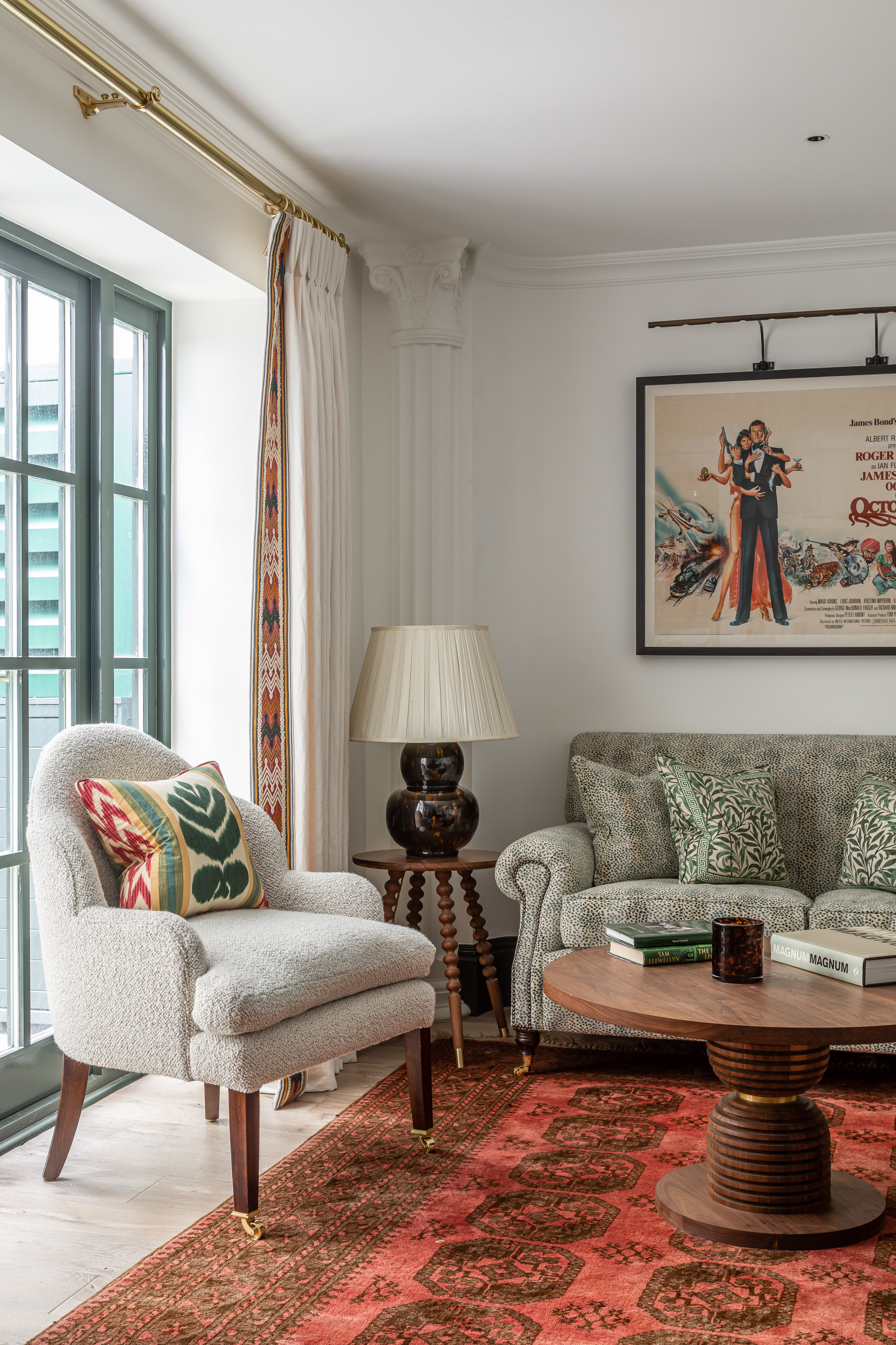Cream living room with large windows
