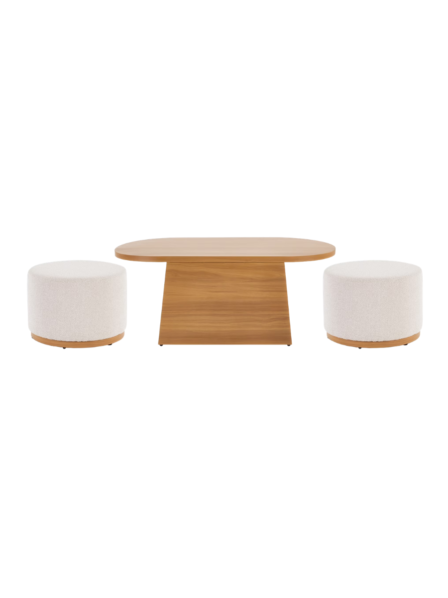 Better Homes &amp;amp; Gardens Juliet Outdoor Coffee Table and 2 Ottomans With Patio Cover, Beige