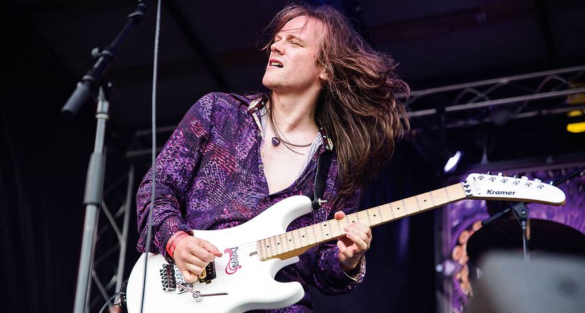 Jacob Deraps shreds on his Kramer S-style