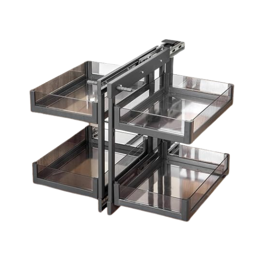 Sjduyd Blind Corner Cabinet Pull-Out Organiser, Pull Out Storage Rack Shelf With 4 Storage Baskets,extendable Cupboard Organiser Shelf for Home Kitchen 900