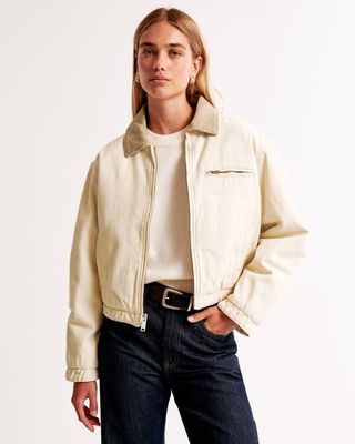 Abercrombie 
Fitch, Cropped Twill Workwear Jacket