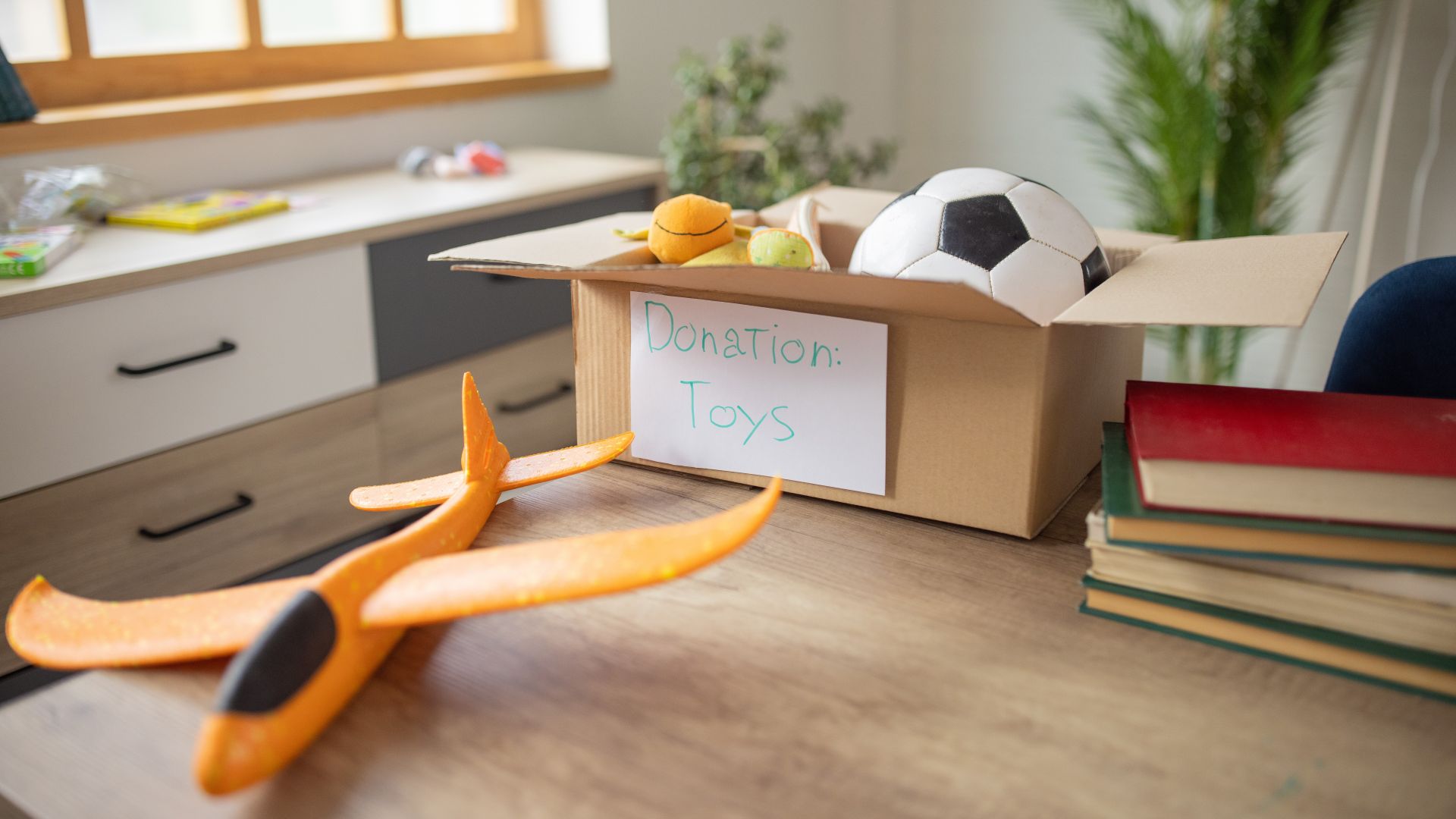 donation box with toys