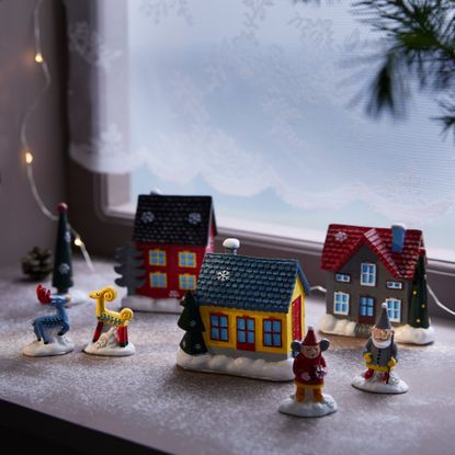 IKEA Vinterfint Christmas ornaments on a windowsill