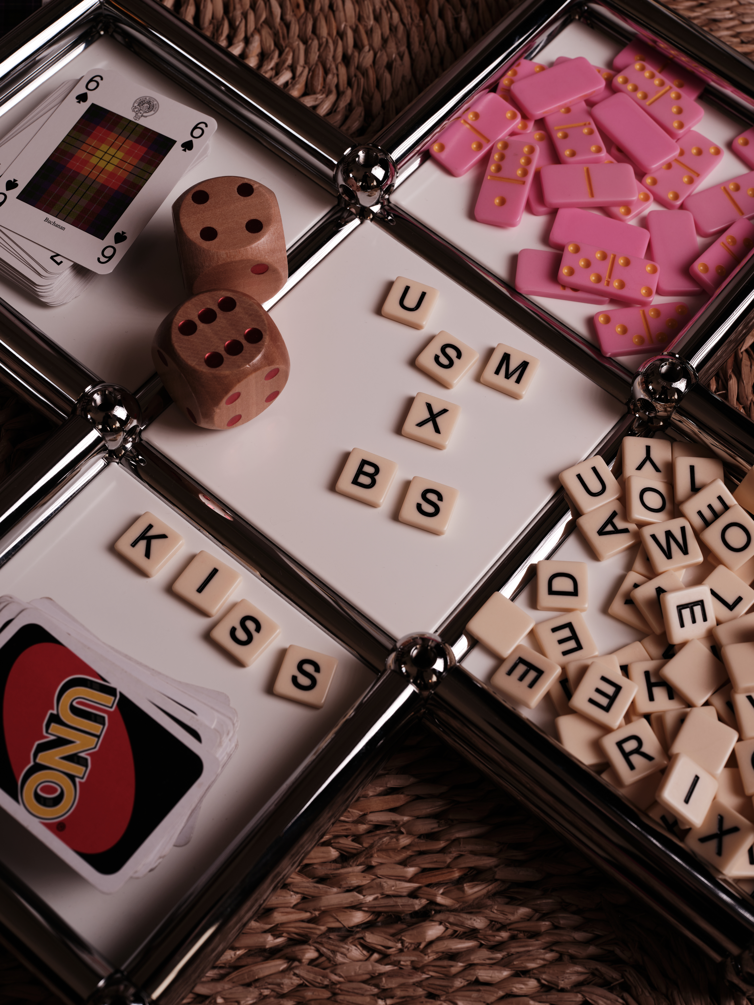A series of shots depicting a festive Christmas tree, flowers, candles, and accessories setup.