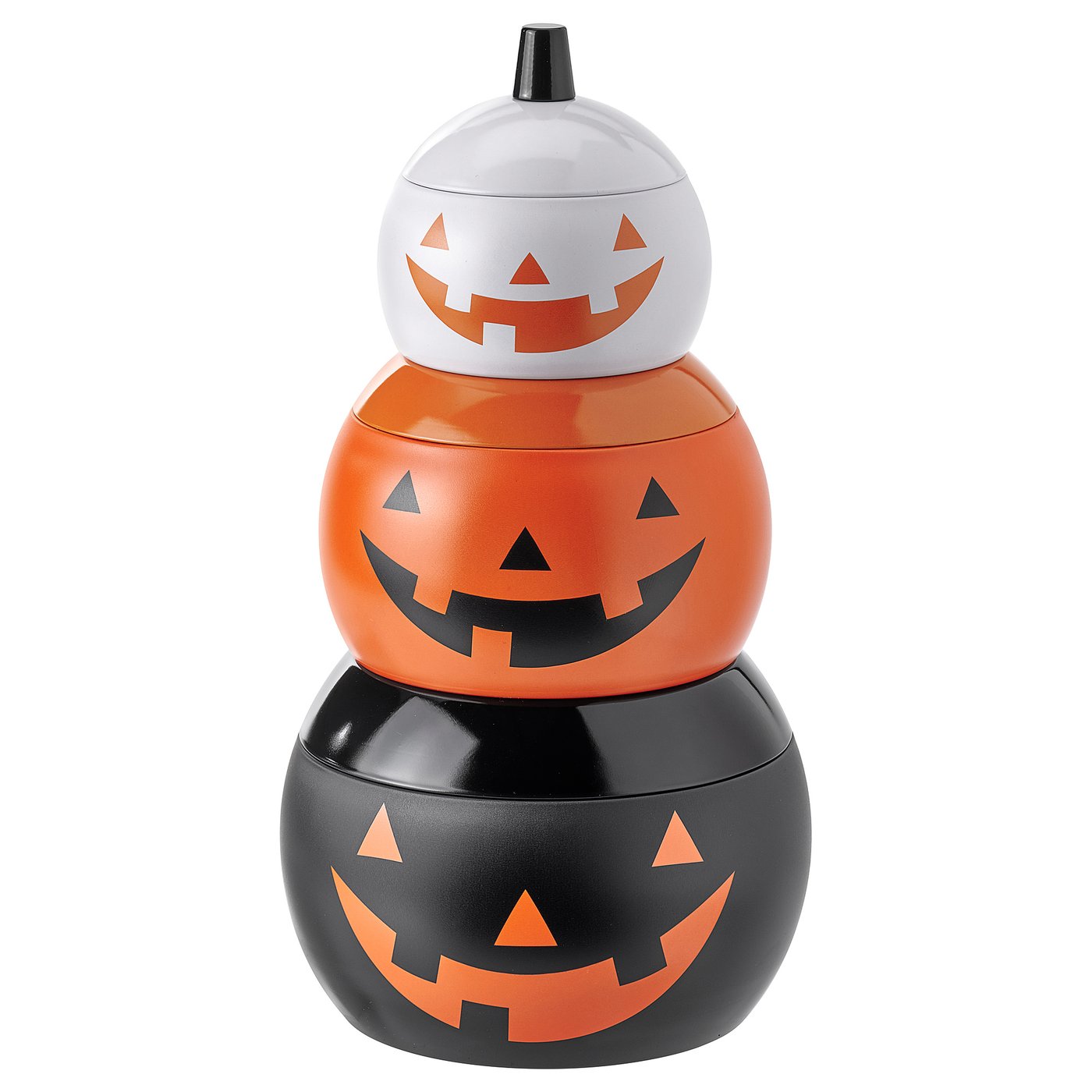 Kustfyr Tin With Lid, Set of 3 - Pumpkin-Shaped Mixed Colors