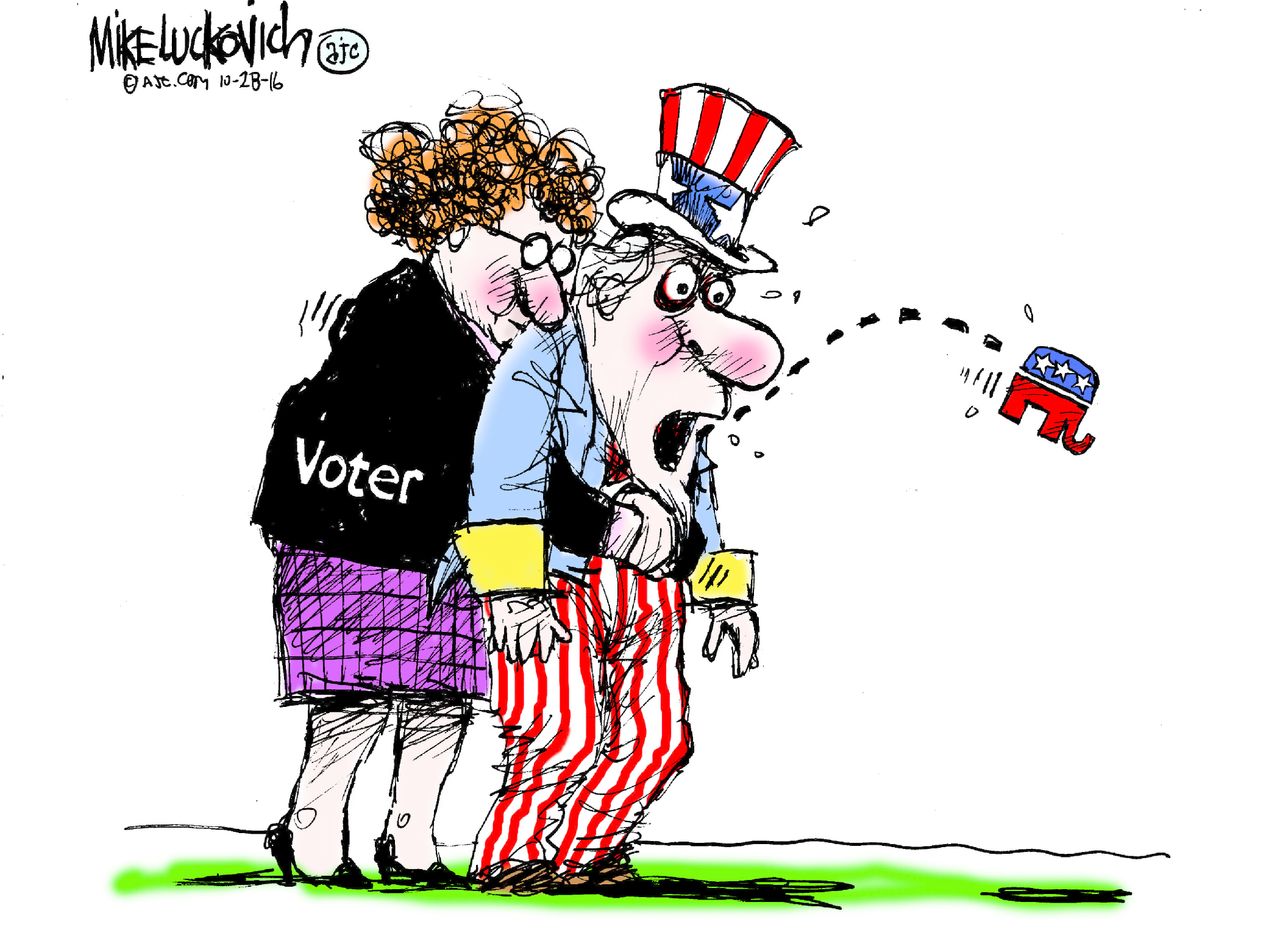 Political cartoon U.S. voters GOP Heimlich