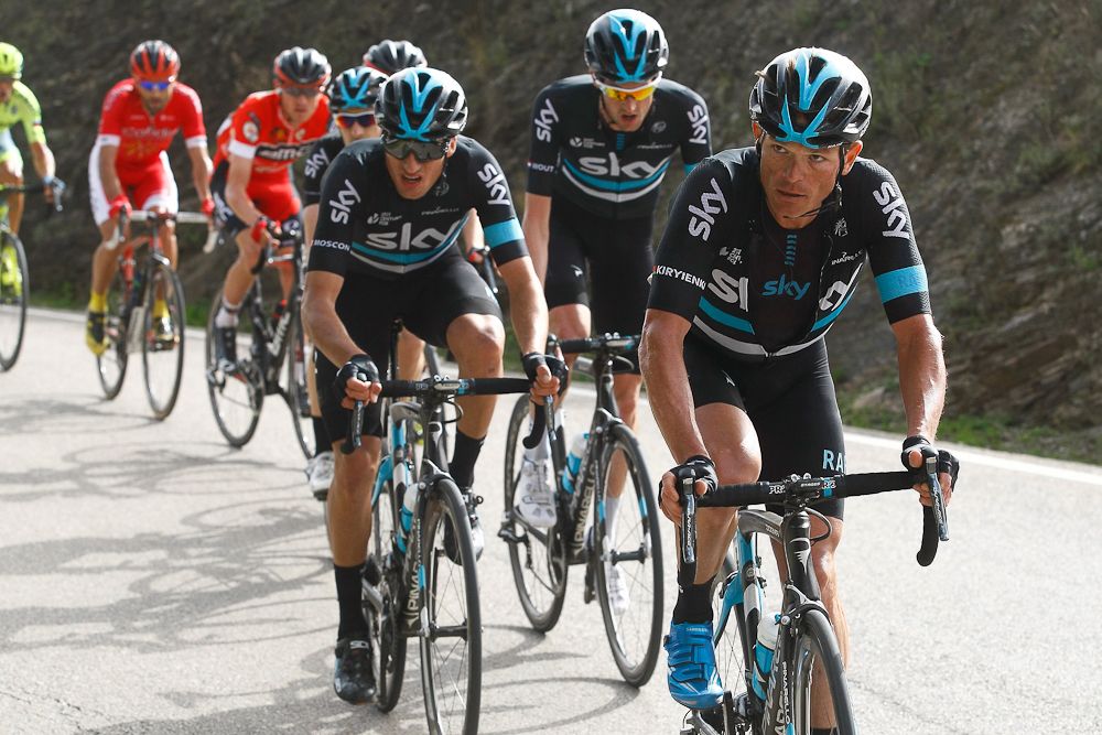 Team Sky set a quick tempo up the final climb at Ruta del Sol.