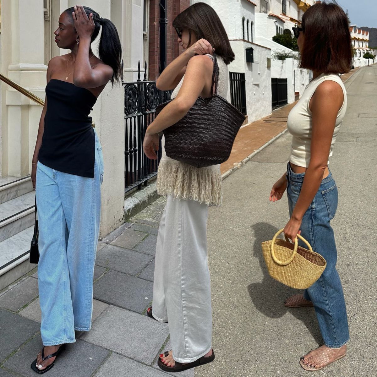 An image of summer trends to wear with jeans.