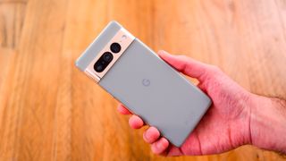 Google Pixel 7 Pro in a hand