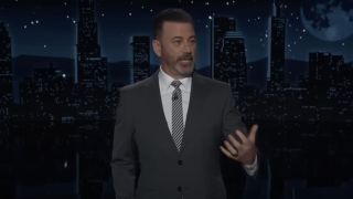 Jimmy Kimmel delivering his monologue on Jimmy Kimmel Live!