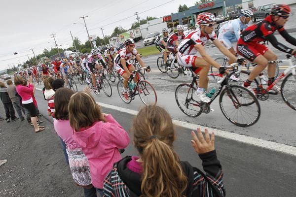 Young students were allowed a break from school to cheer up the riders in the first half of stage three.