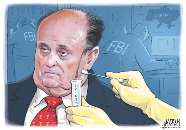 Political Cartoon U.S. giuliani fbi raid