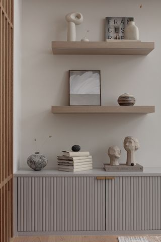 Shelving with decorative objects