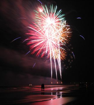 Fireworks over Georgia beach