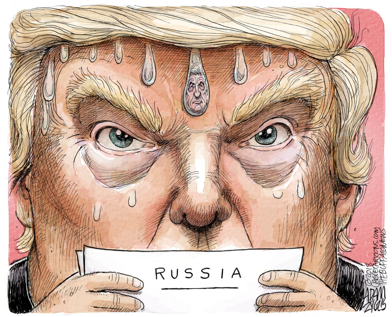 Political cartoon U.S. Trump Mueller Russia investigation