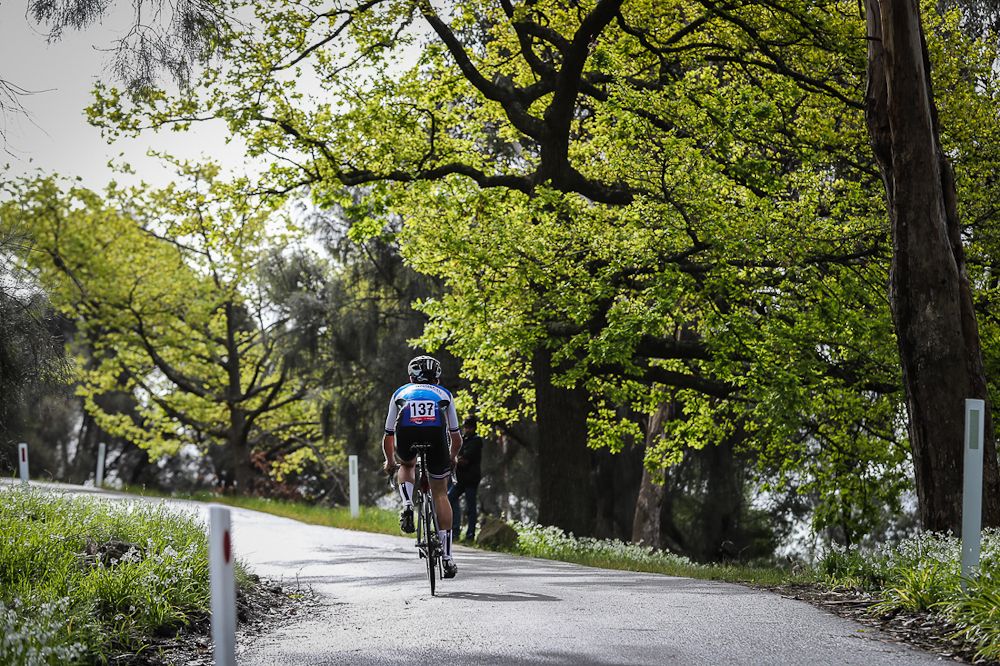 Alex Quirk rides during the Tour of Tasmania prologue