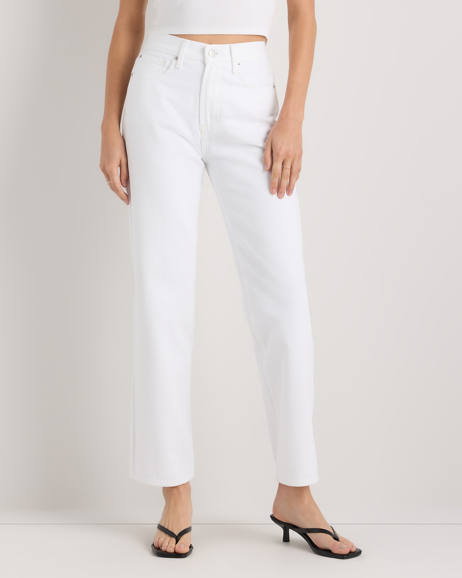 Quince, Bella Rigid Straight Jeans in Whiteout