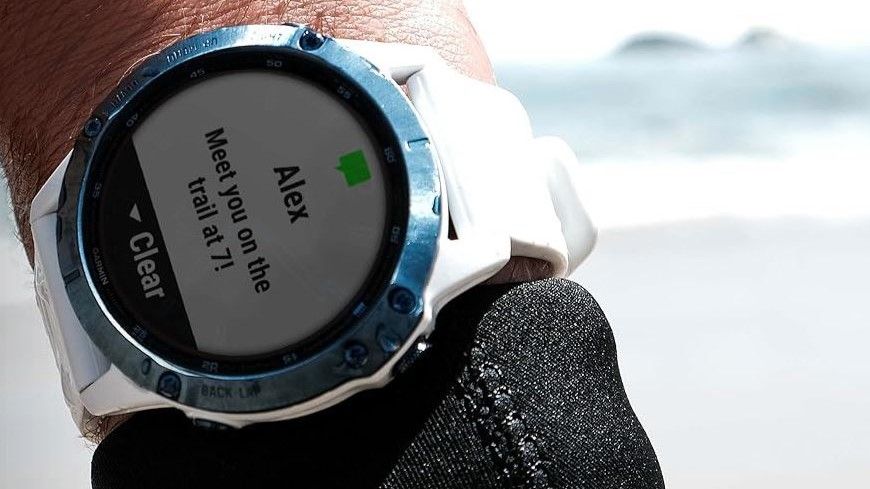 Garmin watch on wrist