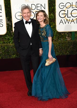 Harrison Ford and Calista Flockhart at the Golden Globes 2016
