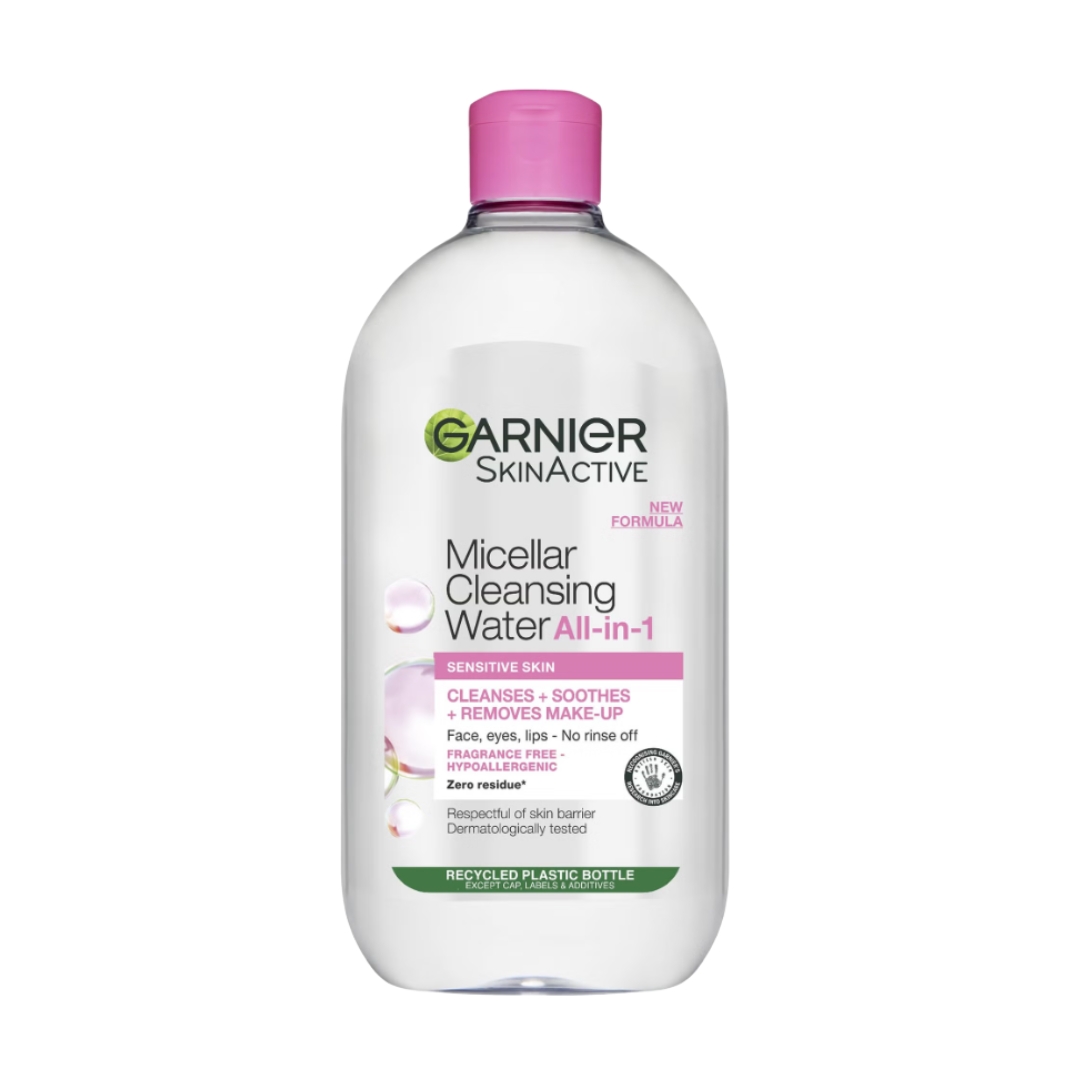 A product picture of the Garnier Micellar Water and Makeup Remover 700ml, on a white background