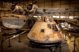 The Apollo 11 command module Columbia, seen at the Steven F. Udvar-Hazy Center in 2016, is returning to the National Air and Space Museum's Virginia annex for a year-long display beginning on March 3, 2020.