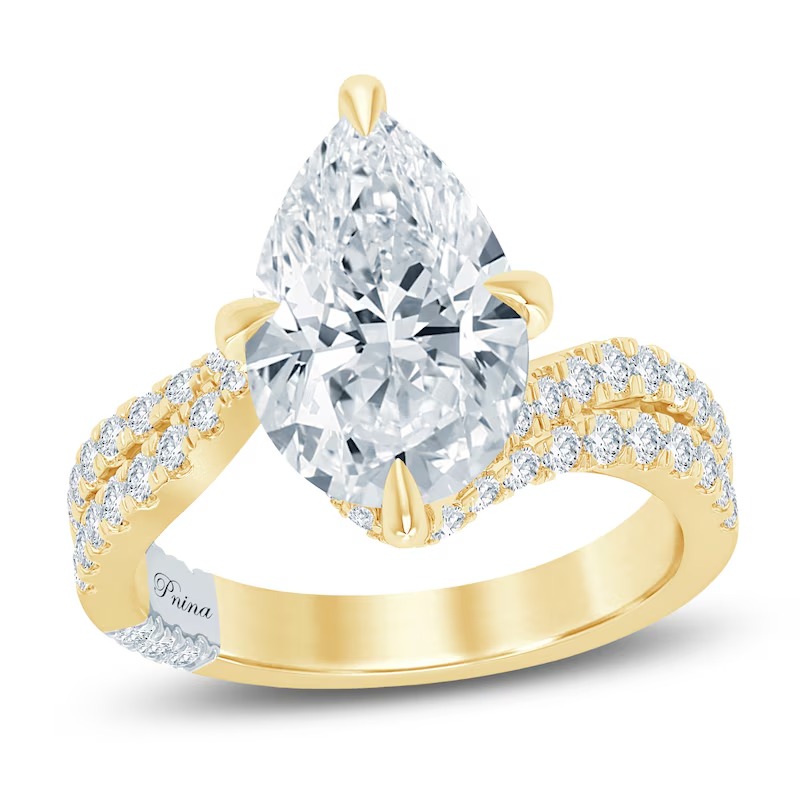 jared, Pnina Tornai Lab-Grown Diamond Pear-Shaped Engagement Ring 4-5/8 Ct Tw 14k White Gold