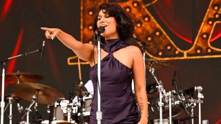 Raye performs during the 2025 Governo ahead of her set at Glastonbury 2025