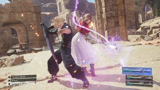 Cloud and Aerith ready a synergy attack