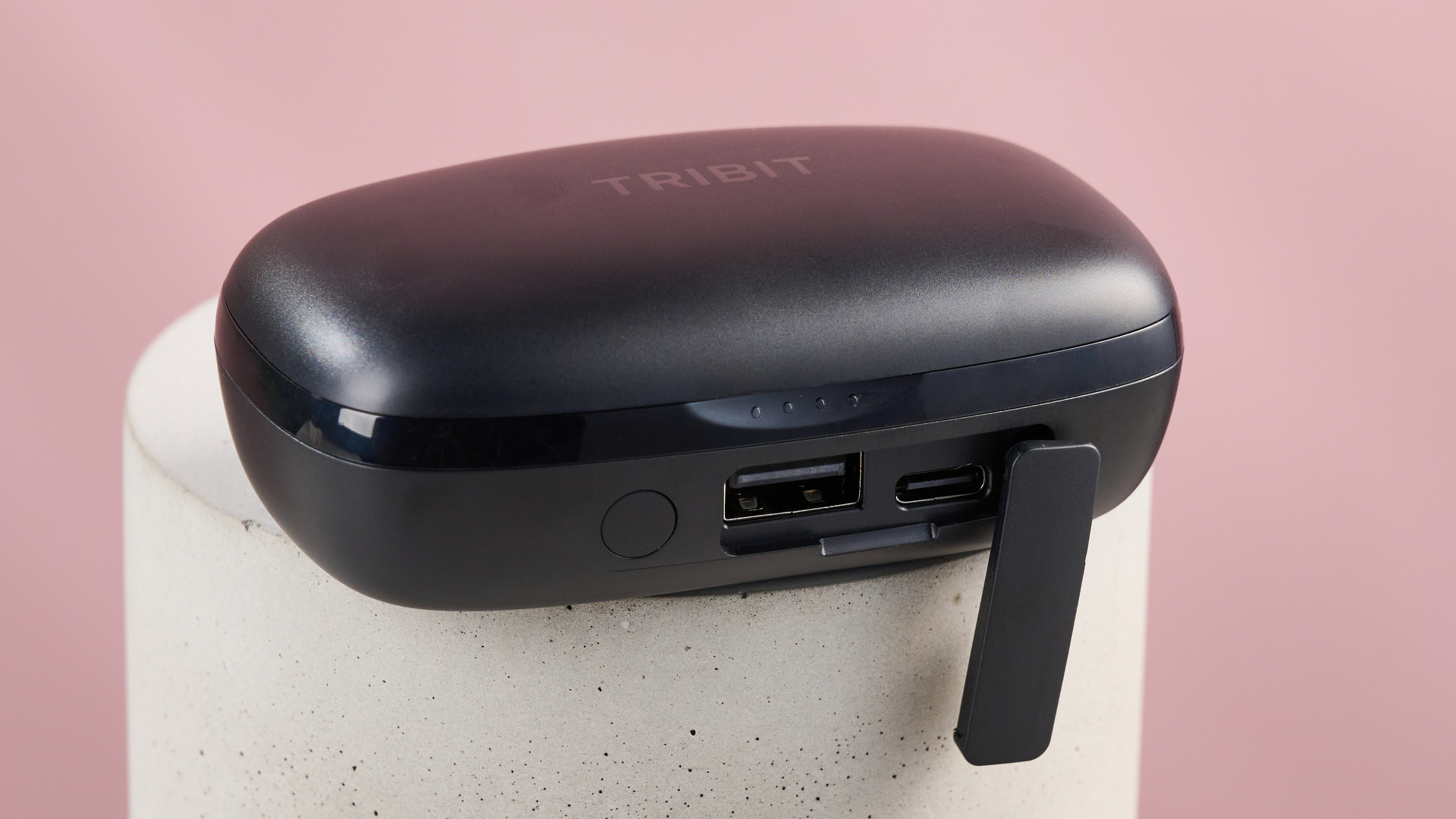 The USB-A and USB-C ports have been revealed at the front of the Tribit Flybuds 3 load.