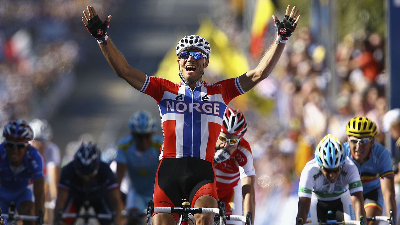 Thor Hushovd wins in the Norwegian jersey in 2010
