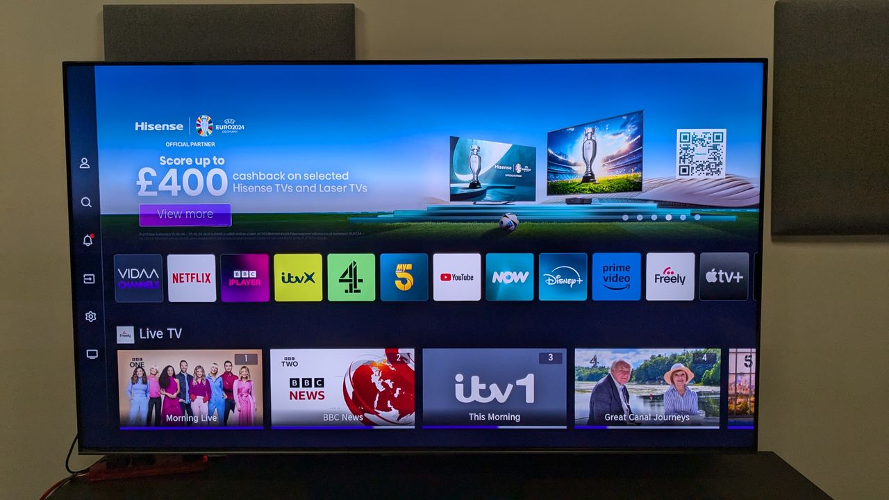 Hisense U7N with VIDAA home screen