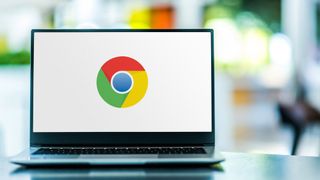 The Google Chrome logo displayed on a laptop screen.