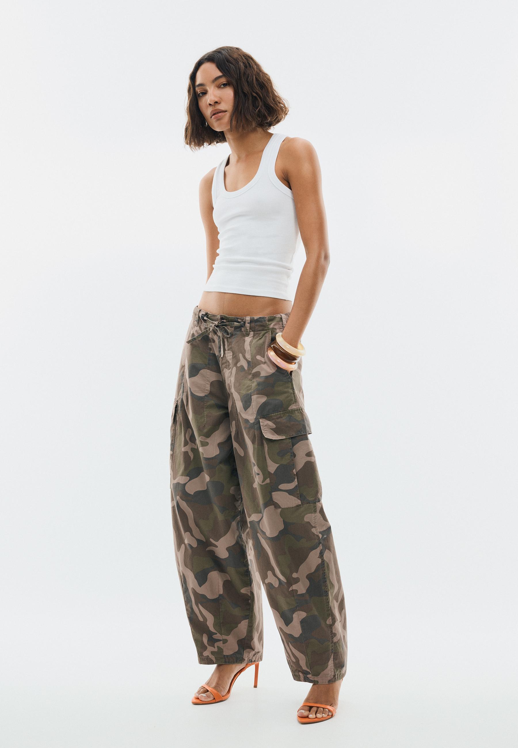 Printed Cargo Trousers