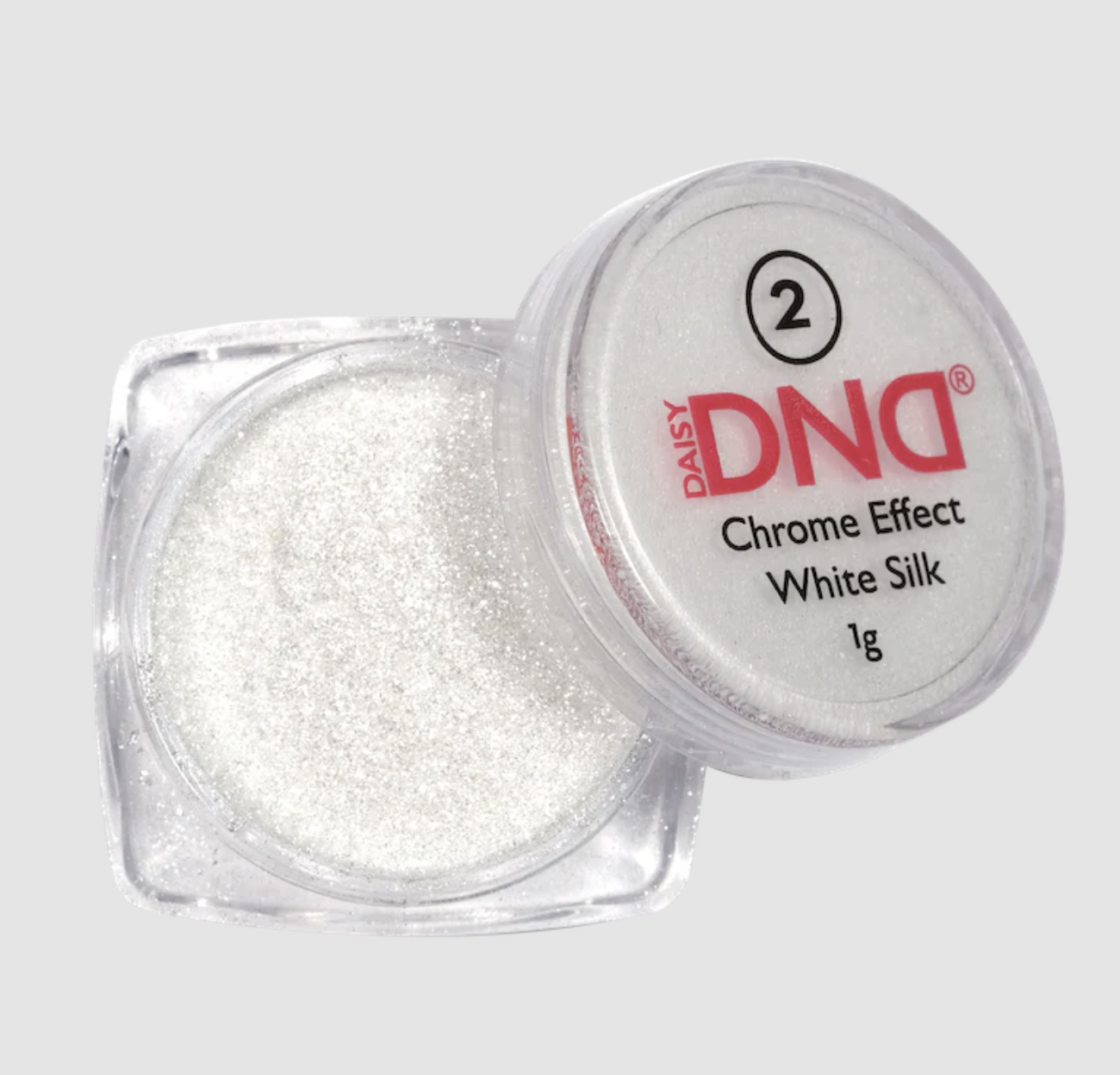 DND Gel, Chrome Effect White Silk