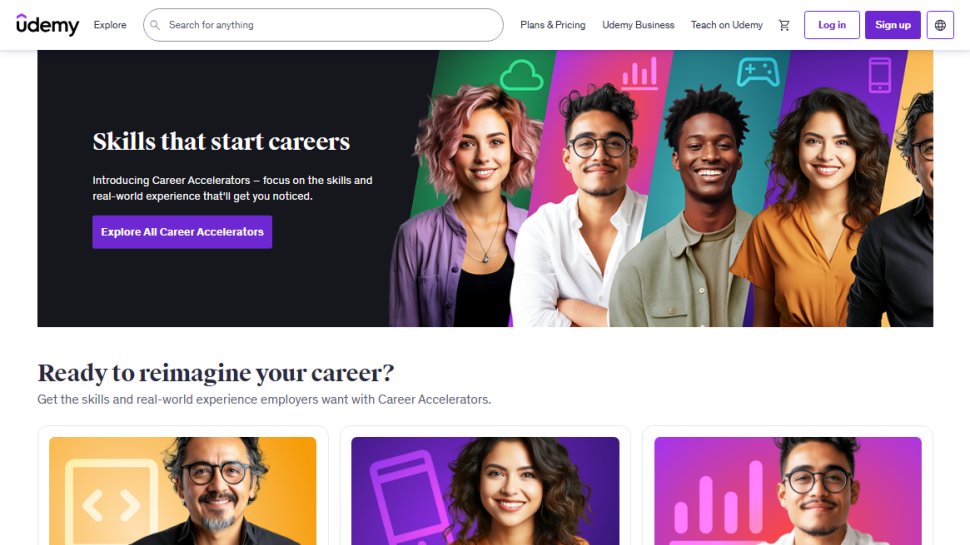 Website screenshot of Udemy (August, 2025)